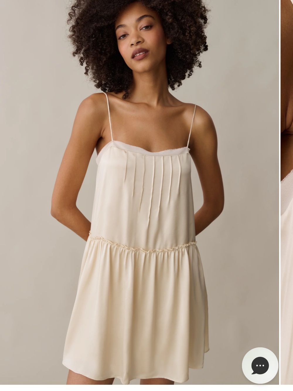 Few Moda Devika Silk Mini Dress in Cream Silk